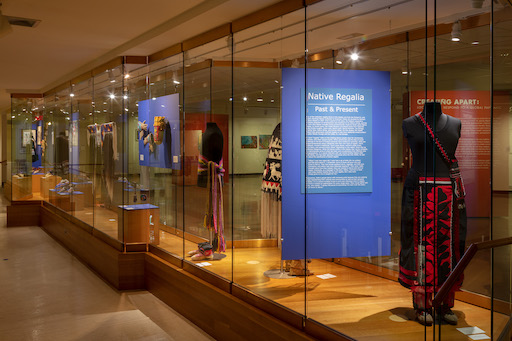 An exhibit of native regalia at the Tweed Museum.